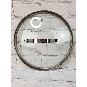 Red Copper Glass Lid Round 9 inch Stainless Steel Vent‎ Hole